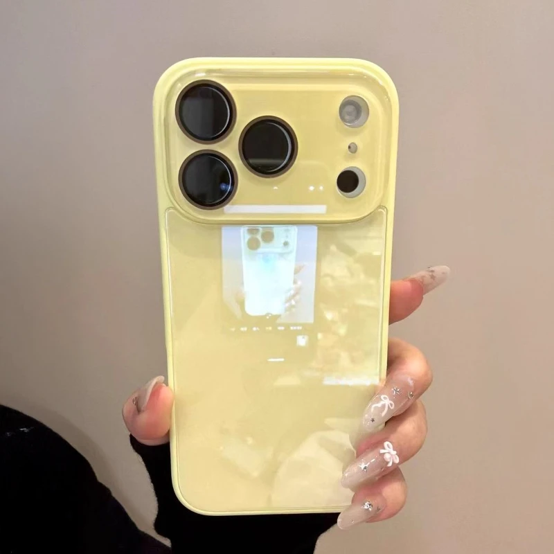 Étui de protection d'appareil photo en verre trempé couleur bonbon de luxe pour iPhone 12 13 14 15 16 17 Pro Max, coque arrière rigide antichoc