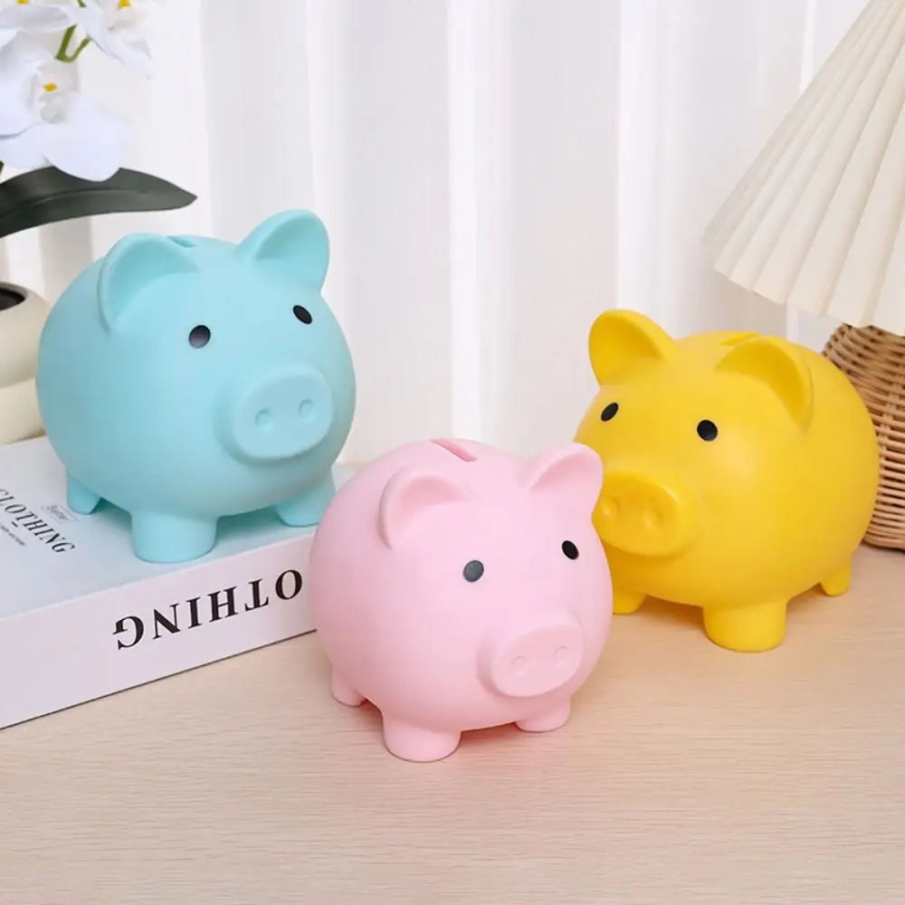 Tirelire cochon de dessin animé, boîte d'économie d'argent de grande capacité, Style macaron, cochon créatif, ornements de bureau