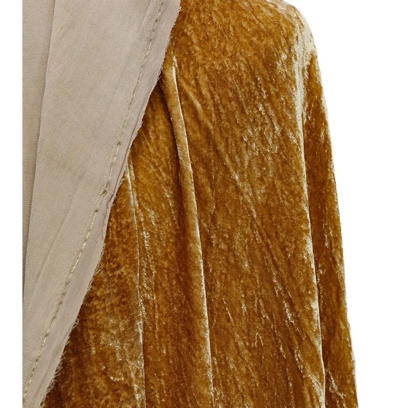 Plant-dyed encrypted silk velvet fabric a niche with Chinese style for autumn and winter