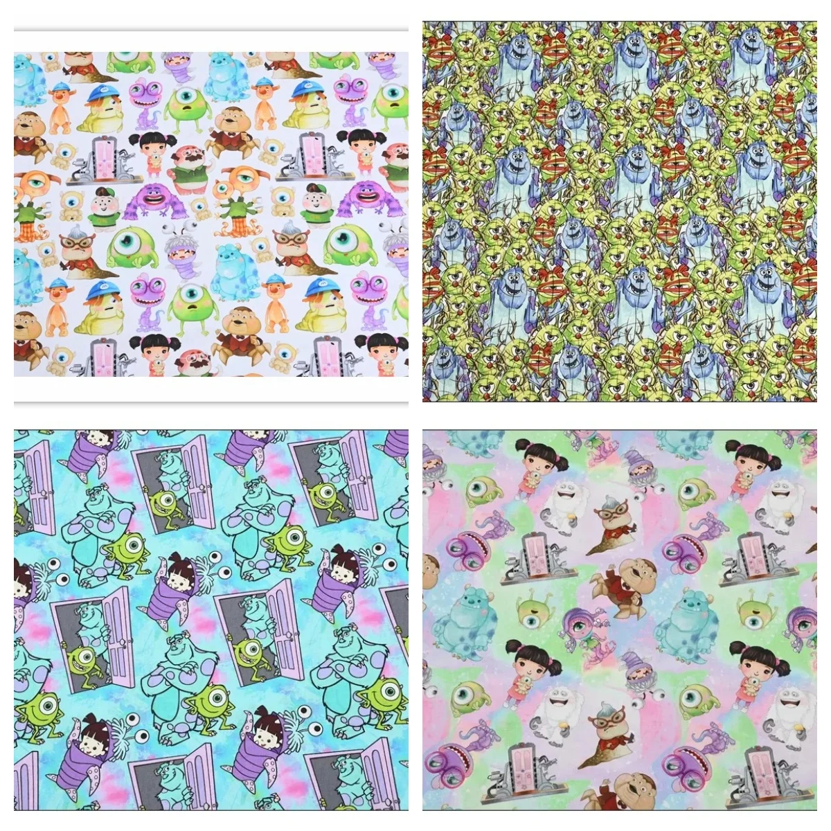 Disney Monsters University 100% Cotton Fabric For Sewing Patchwork Clothes DIY Quilting Needlework Material