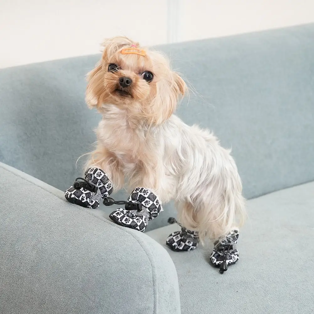 4 قطعة/المجموعة جديد مقاوم للماء الشتاء كلب أحذية المضادة للانزلاق سميكة الحيوانات الأليفة الأحذية الكلب المطر الثلوج الأحذية