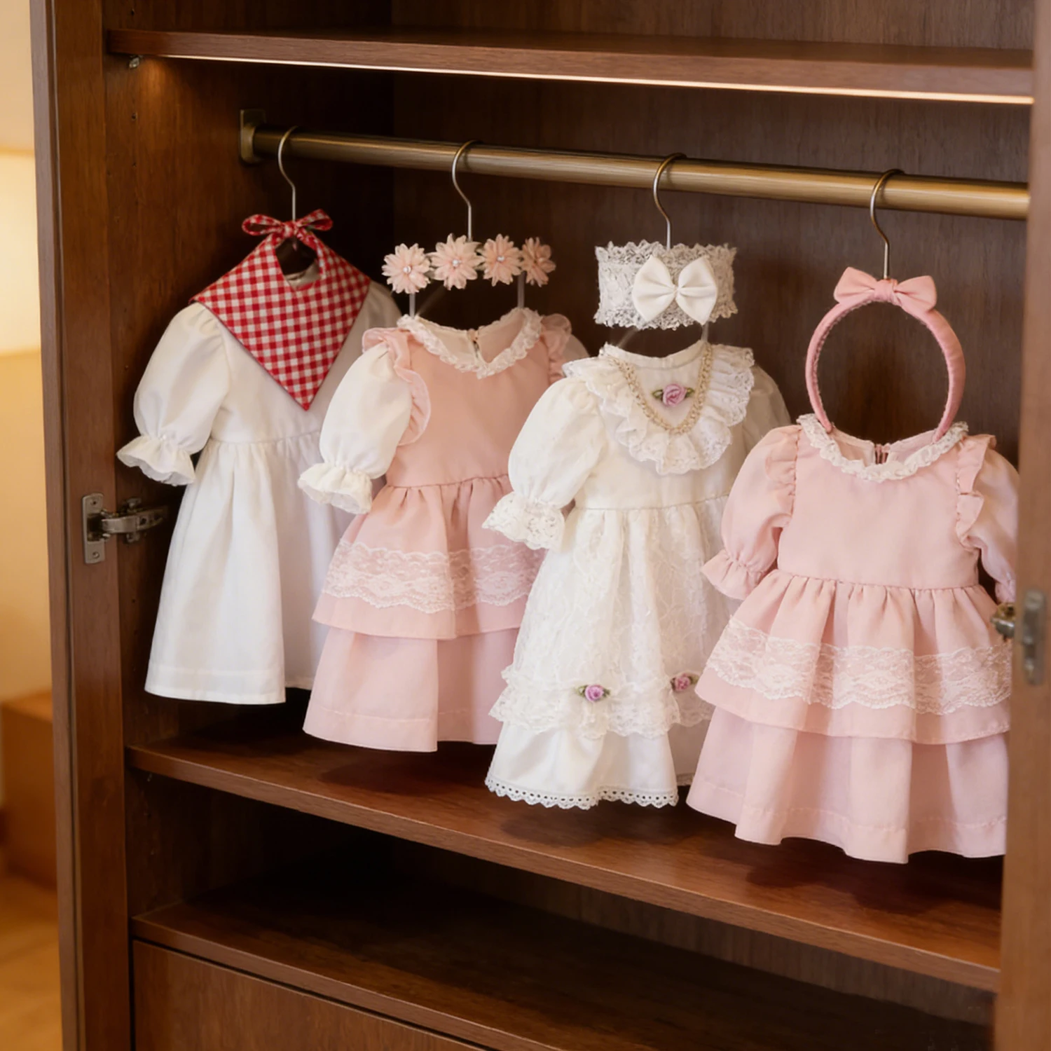 

55CM Reborn Girl Doll Cute Rose Flower Dress Pink White Princess Dress Clothing Outfit For 22-inch Baby Girl Dolls Accessory