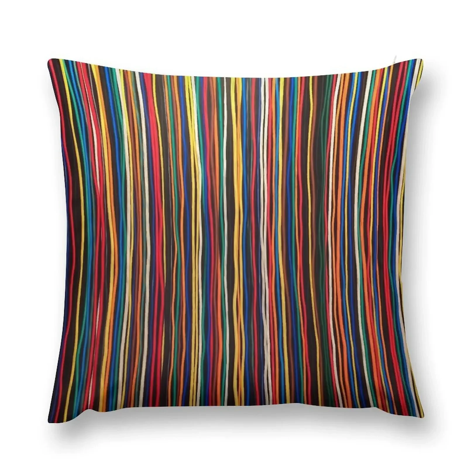 

Multicoloured abstract Stripes - Fine Lines Throw Pillow Decorative Cushions christmas cushions covers pillow