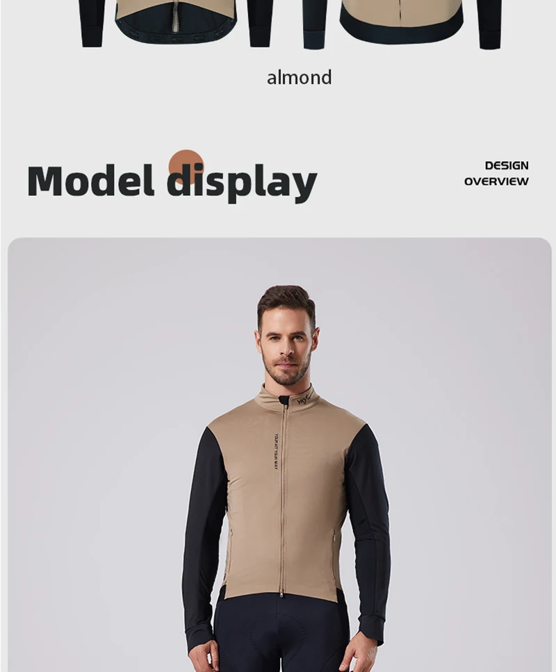 YKYW Herren-Radjacke, winddicht, wasserdicht, langärmelig, MTB, Fahrradmantel, Fahrradsport, Windjacke, Doppelreißverschluss, Radtrikot – Detail 13