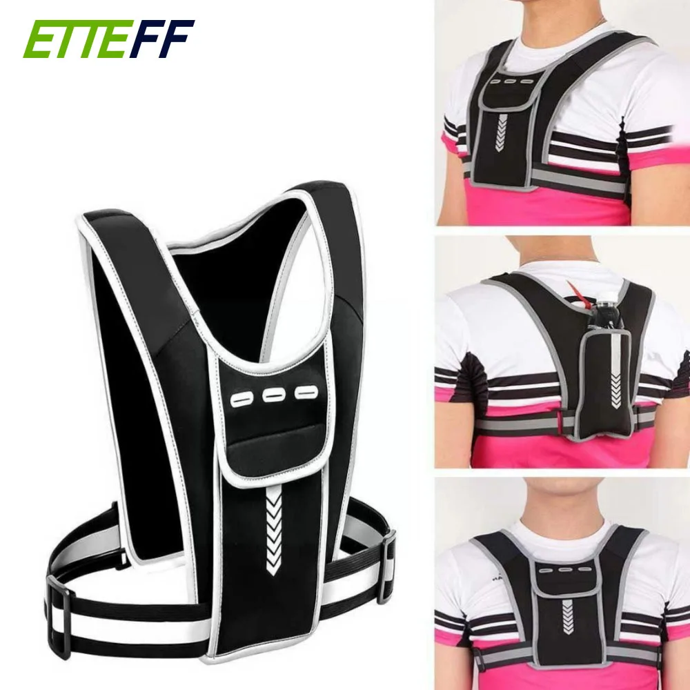 Lightweight Reflective Running Vest for Men & Women - Waterproof Phone Holder, Hydration Pouch - Cycling, Fitness, Hiking Gear