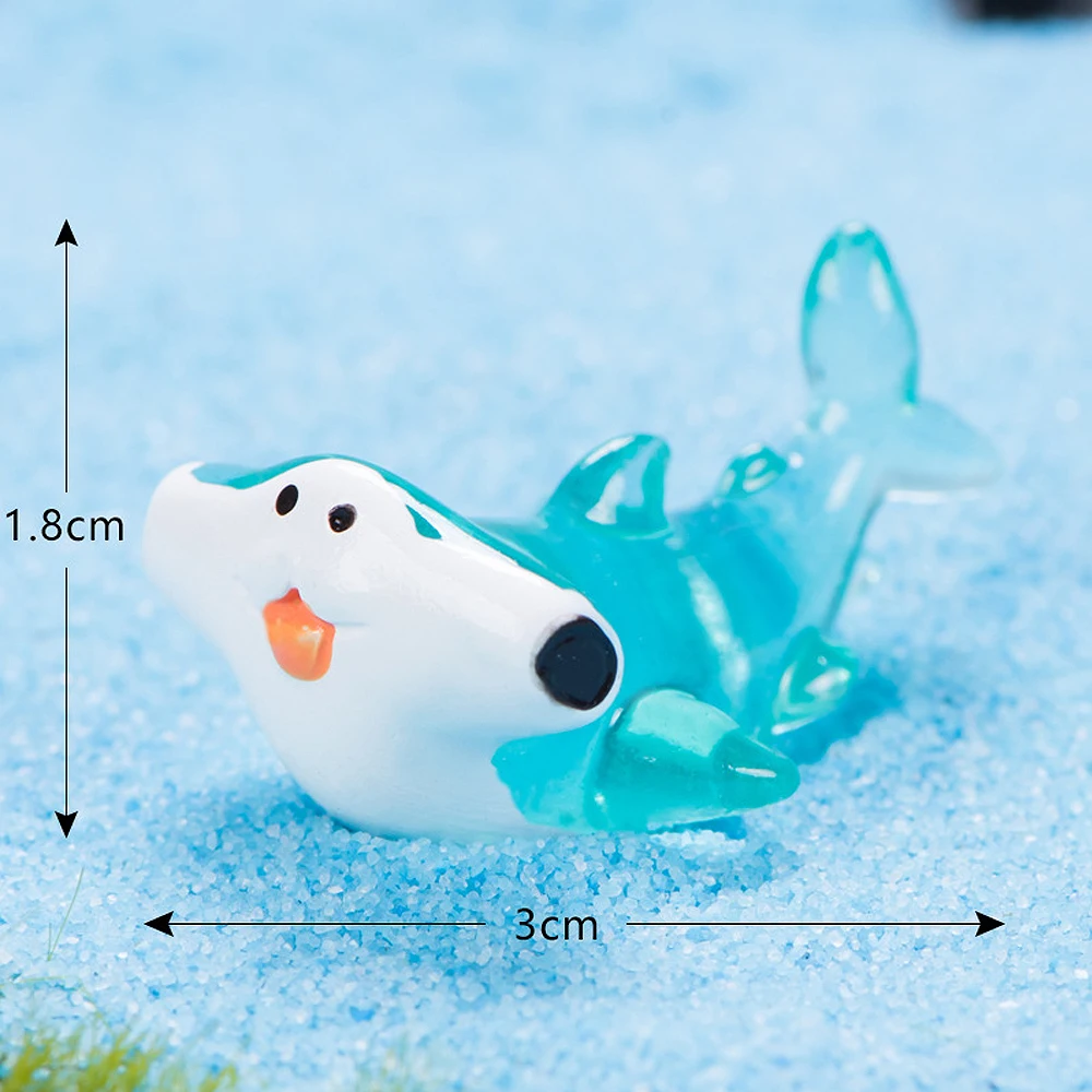 5/10pcs Mini Resin Hammerhead Shark Miniatures, Sea Animals Fairy Garden Ornament, Micro Landscape DIY Craft Decoration