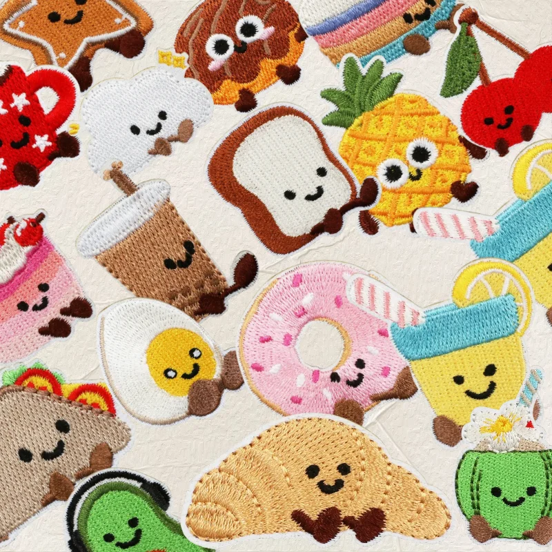 

1/10Pcs Cute Cartoon FoodDessert Embroidery Star Biscuit Tin Clothes Decoration Egg Pineapple Cloth Ironing/bag/hat/cloth