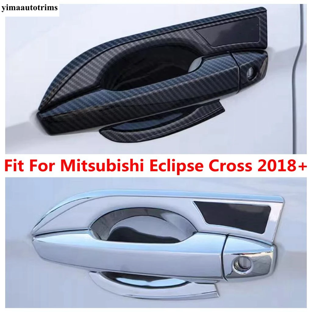 

Car Outer Door Handle Bowl Protection Cover Trim For Mitsubishi Eclipse Cross 2018 - 2022 ABS Chrome / Carbon Fiber Accessories