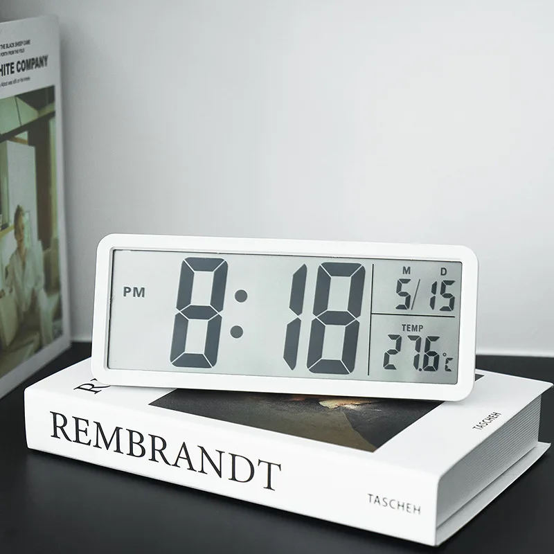 

Simple LCD clock Living room Wall clock Multifunctional Temperature and humidity display Clock Home Decoration