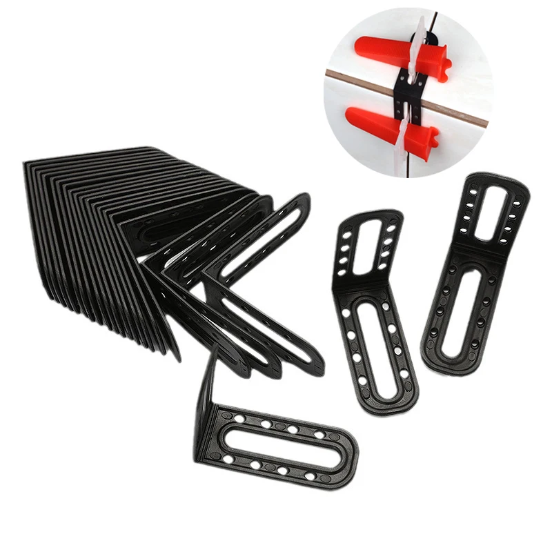 25pcs Black Tile Leveling System Clips Male Angle Laying Construction Tools For Floor Wall Tile Leveler Spacers Locater Adjuster