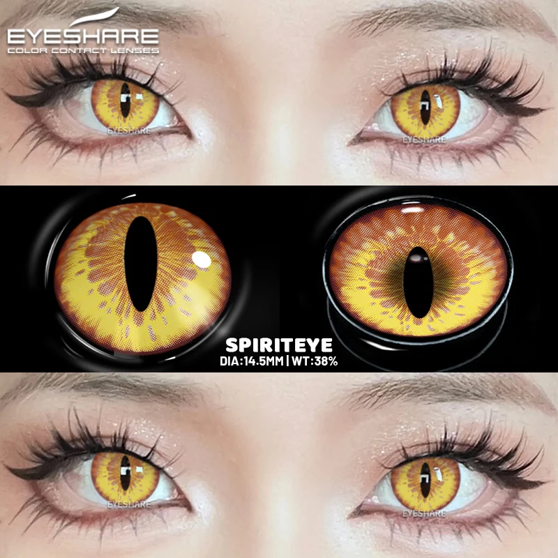 EYESHARE Cosplay Weiß Farbige Kontaktlinsen 2 stücke Crazy Red Kontaktlinsen Anime Schwarz Augenlinsen Halloween Schönheit Make-Up Objektiv – Detail 22