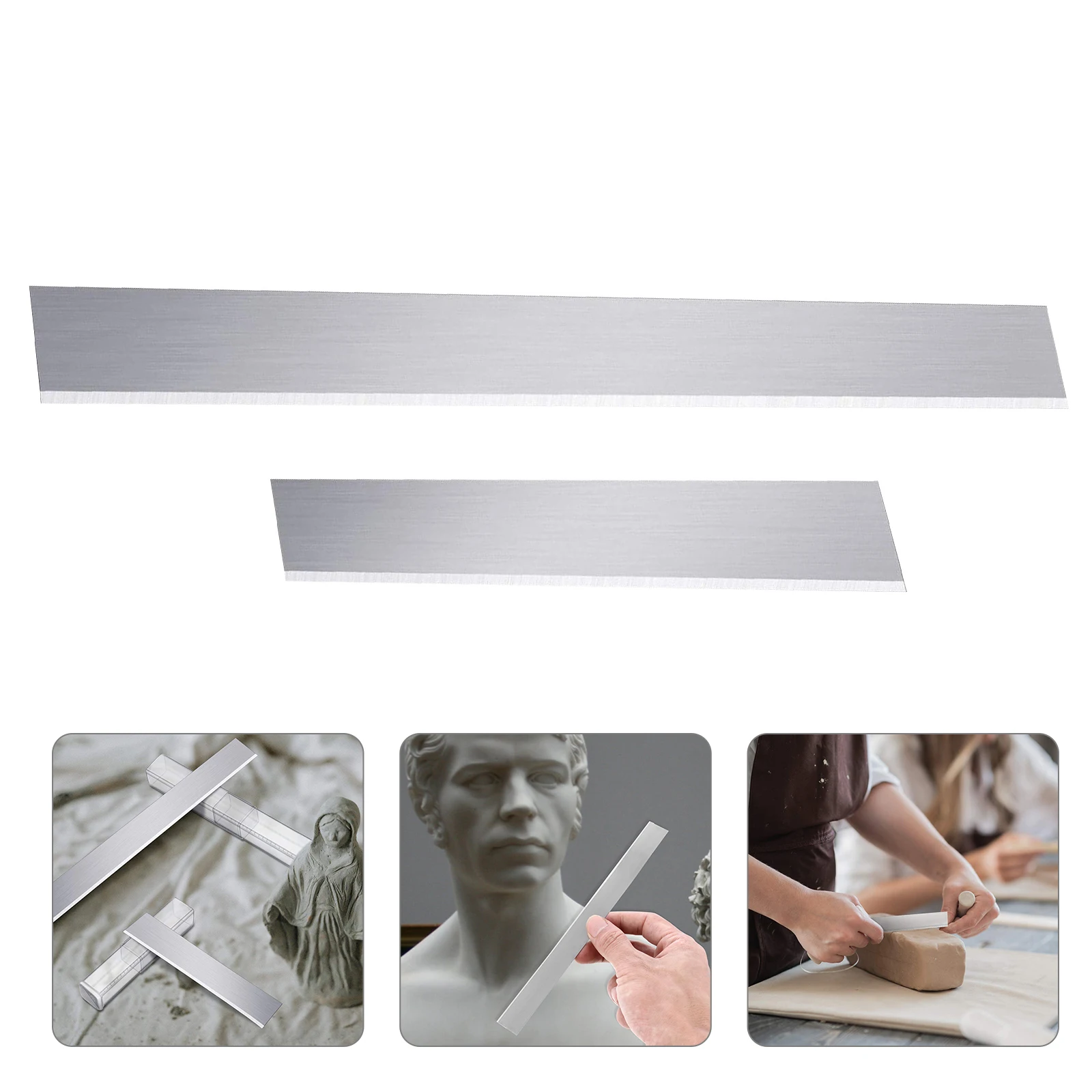 폴리머 클레이용 클레이 커터 2개, 탄소강 슬라이싱 도구, 공예 모델링 학교 프로젝트용 DIY 조각 절단 도구