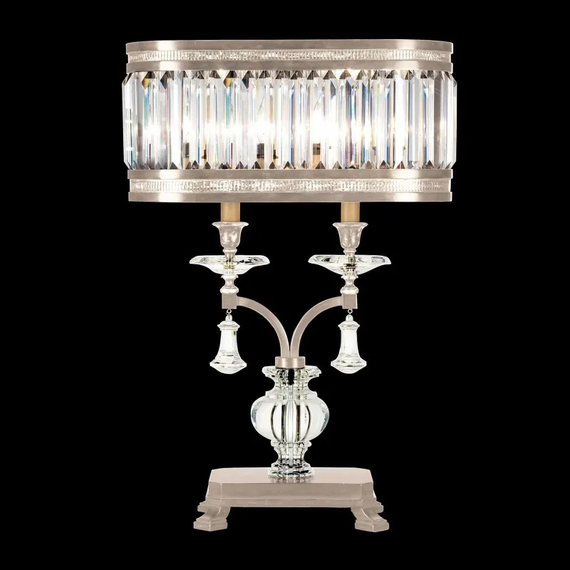 Creative in-line dimming LED desk lamp cordless restaurant luxury modern romantic crystal cover dining table lamp