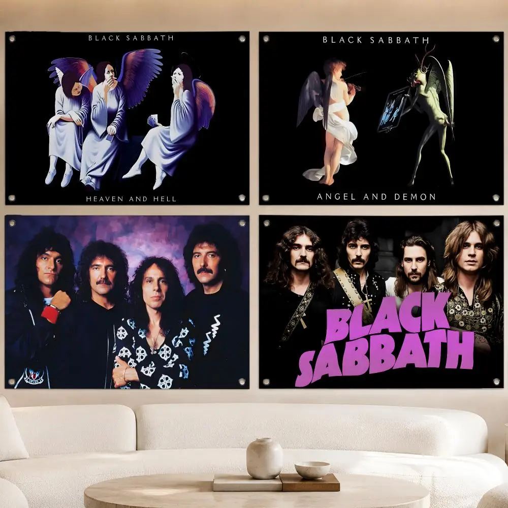 Metal Band B-Black Sabbath Flags Fan Banner Tapestry Wall Hanging Garage BarDorm Camp Party Outdoor Home Decor Gift