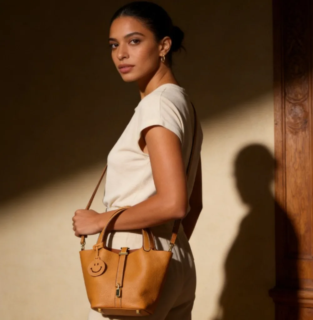 

2026 женская сумка-корзина для овощей из воловьей кожи первого слоя, универсальная сумка-ведро, женская сумка из натуральной кожи, сумка