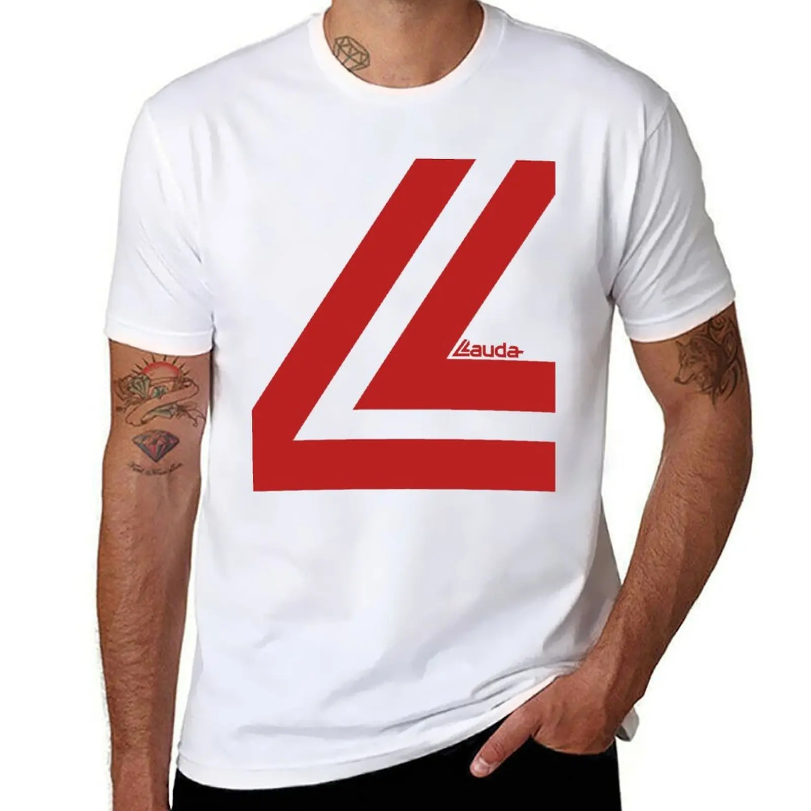 

Niki Lauda White Helmet T-Shirt man t shirt cotton t shirt man luxury T-Shirt