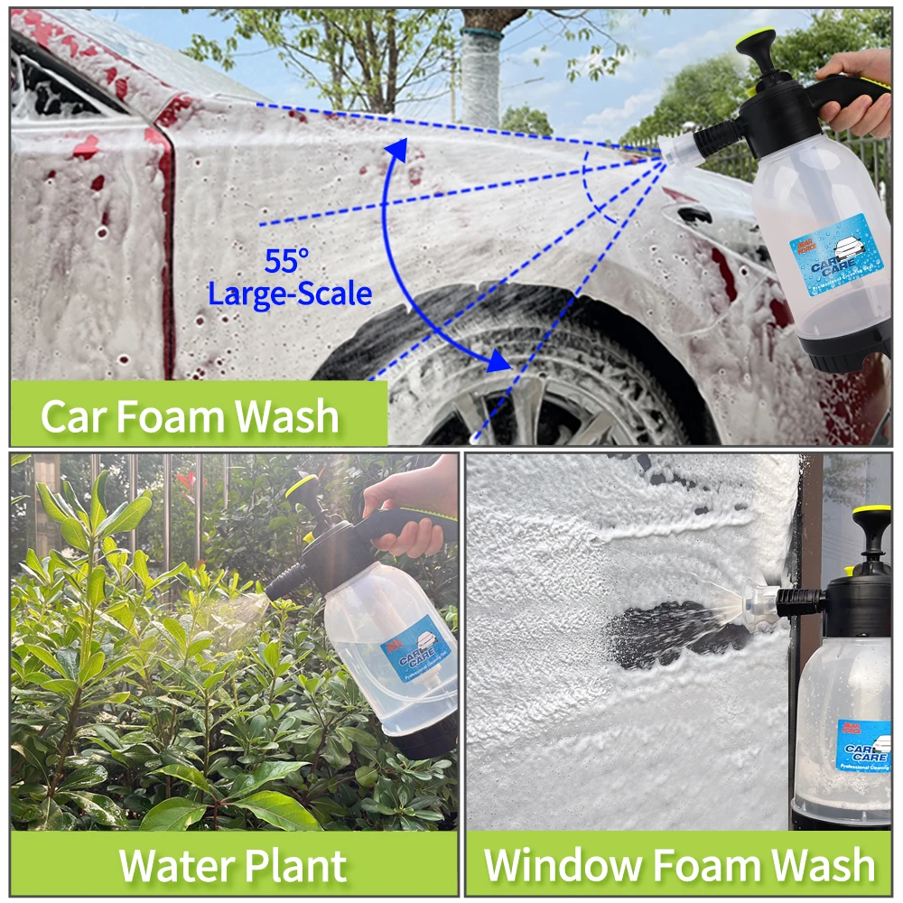 2L Hand Pump Foam Sprayer Snow Foam Gun Nozzle With Pressure Relief Valve Car Wash Spray Bottle Window Cleaning Tools - view 6