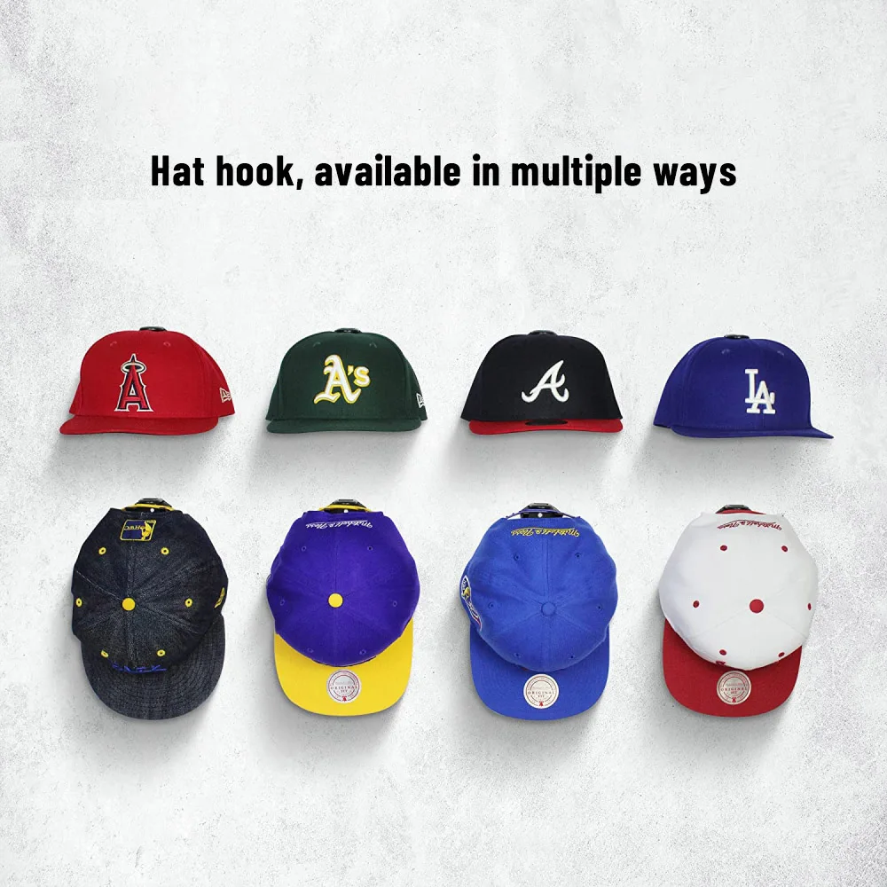 Baseball Caps Hangers Low-Profile Design Minimalistische Plastic Rack Organizer Opslag Minimalistische Hoed Display Dual Opknoping Methode