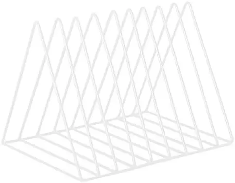 

9-Slot Vinyl Record Holder, Triangle Upright File Organizer for Desk, Vertical Paper Sorter, Metal Rack Stand, 1 Pack