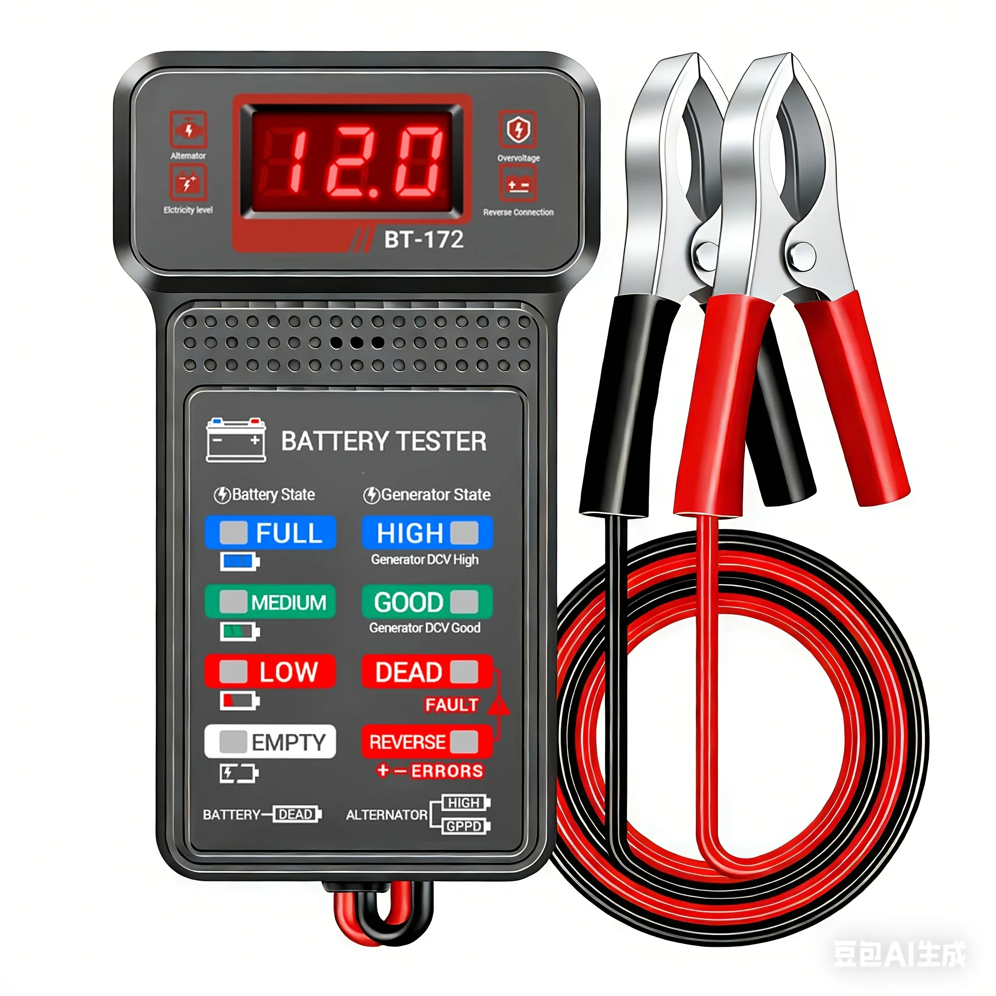 Automotive Battery Tester - Multi-Function Battery Analyzer for 12V Battery Health & Cranking Performance Testing