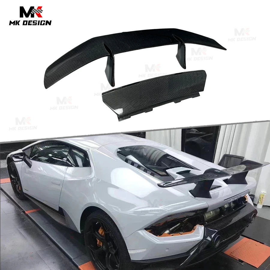 P Style Carbon Fiber Rear Wing for Lamborghini Huracan LP580 LP610 EVO 2014-2019 Rear Trunk Spoiler Wing Body Kit Car Styling
