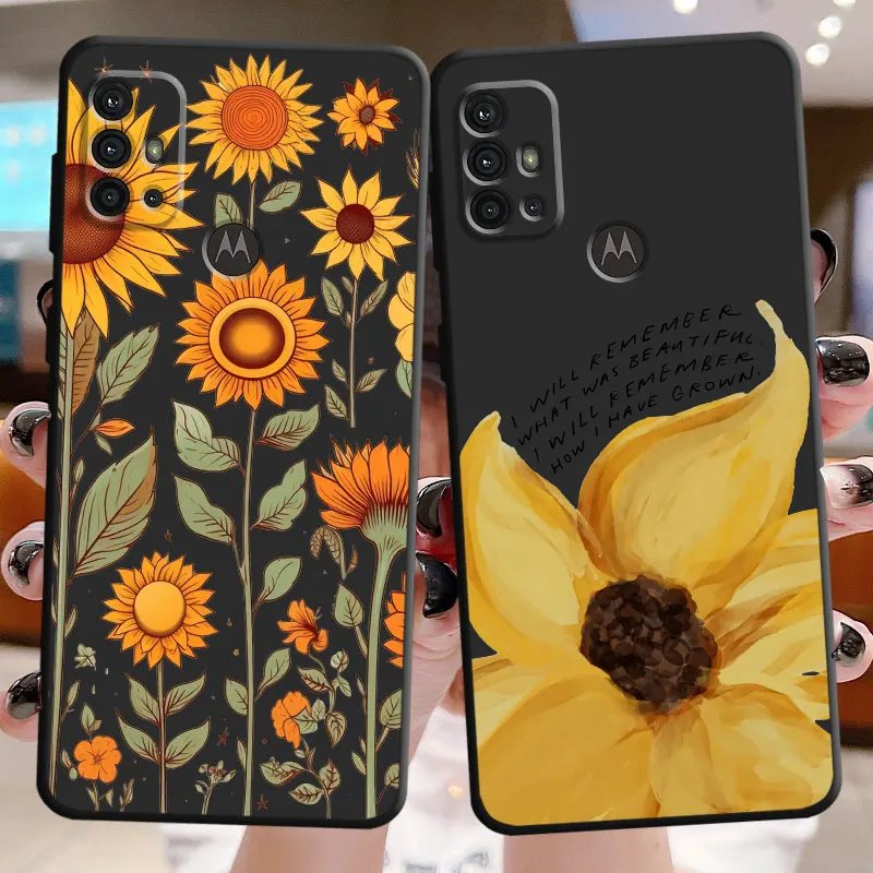 Sunflower Case for Motorola Moto G9 Plus Play Power G200 Edge 20 Pro Lite 30 40 Pro 30 Neo One Fusion Plus Soft