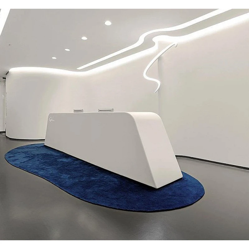 

Customized.Bespoke Corian Solid Surface Aesthetic Office Reception Desk Furniture Modern Front Office Reception Counter