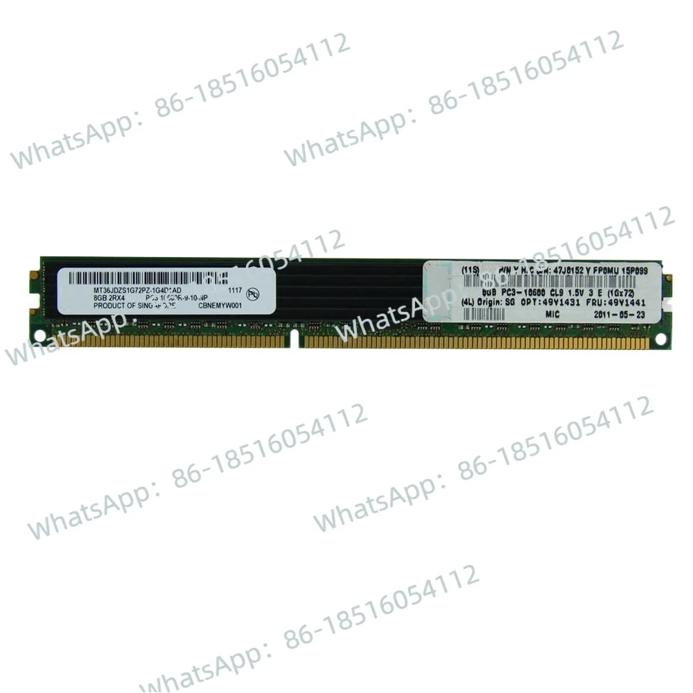 HS22 PC3-10600R 49Y1431 49Y1441 47J0152 8GB DDR3 1333 VLP DIMM Server Memory High Quality