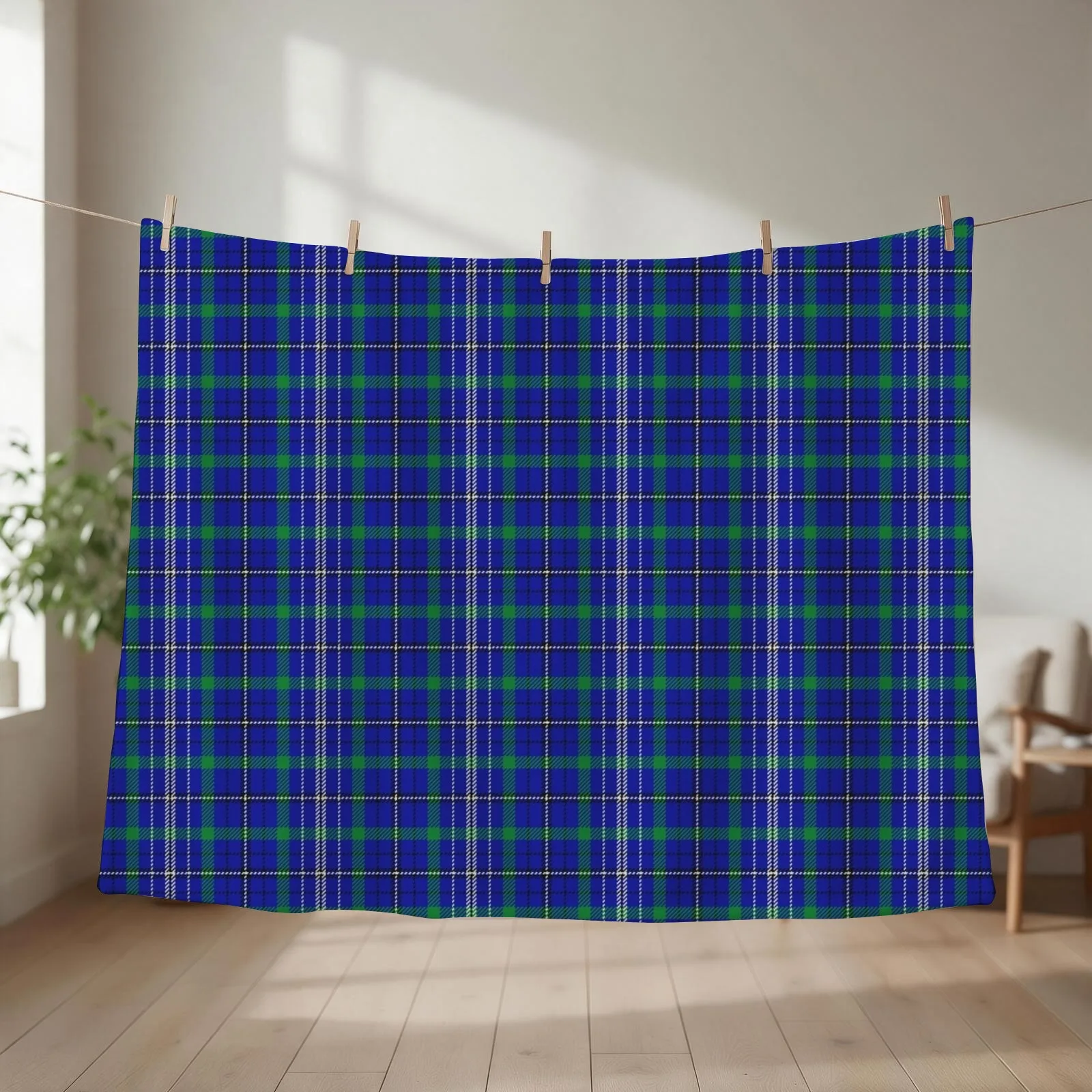 Davies/Davis Welsh Family Tartan Throw Blanket couch cozy soft plush fuzzy picnic outdoor blanket