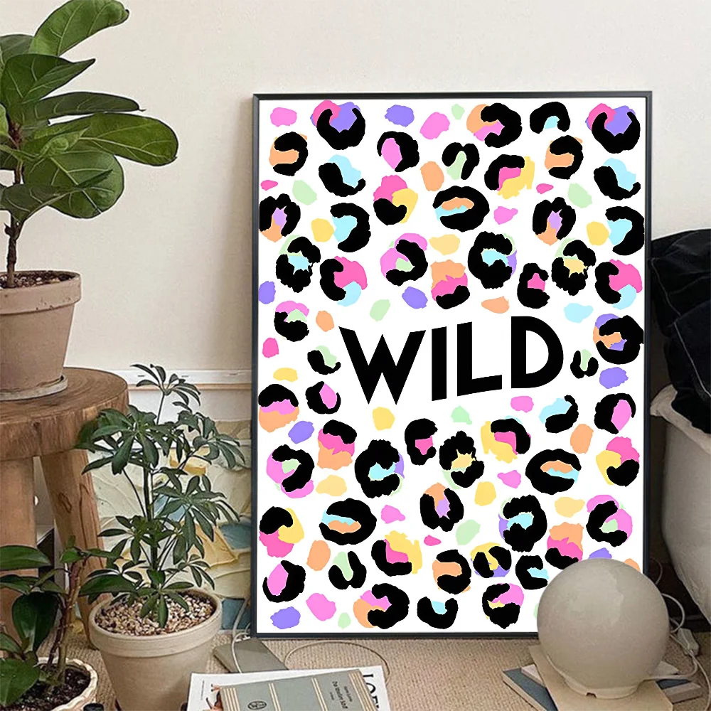 Abstract Tiger Leopard Girl Power Rainbow Poster Anime Posters Sticky Vintage Room Home Bar Cafe Decor Kawaii Room Decor