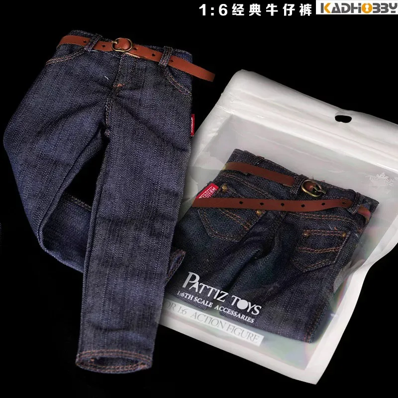 1/6 Maßstab Herren-Jeanshose, klassische Denim-Hose, Kleidungsmodell, passend für 12'' HT S001 Soldier Muscular Standard Action Figure Body