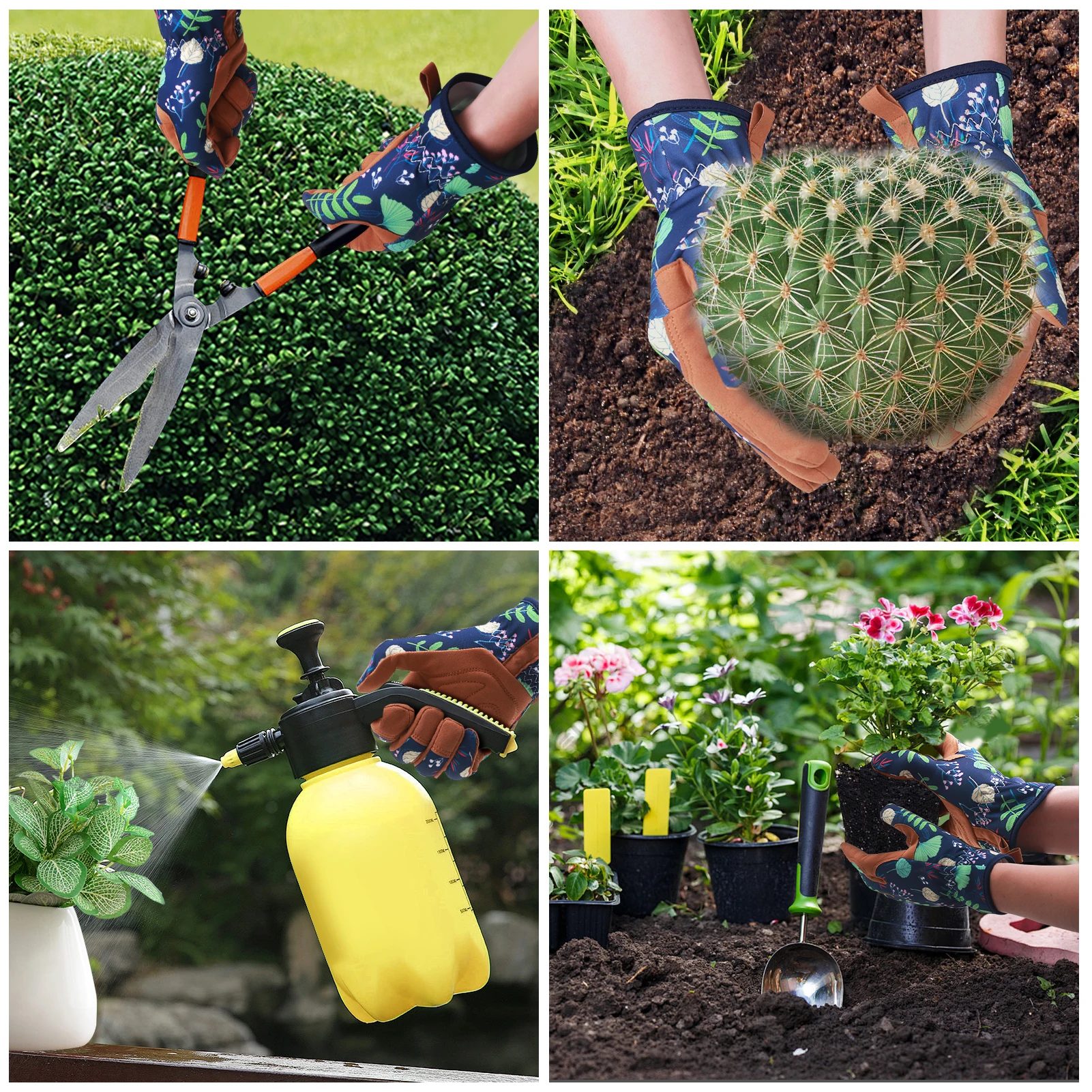 1 paio di guanti protettivi da lavoro per diserbo da giardinaggio in pelle microfibra a prova di spine per scavare piantare potatura professionale