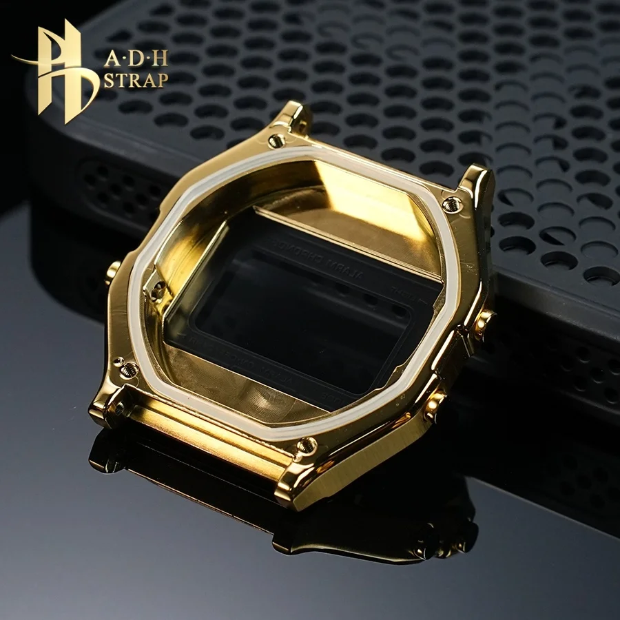 لساعة كاسيو المربعة الصغيرة A158 A168 تعديل حافظة ساعة من الفولاذ المقاوم للصدأ A159 F91 ترقية حافظة معدنية حافظة مقاومة للماء #5