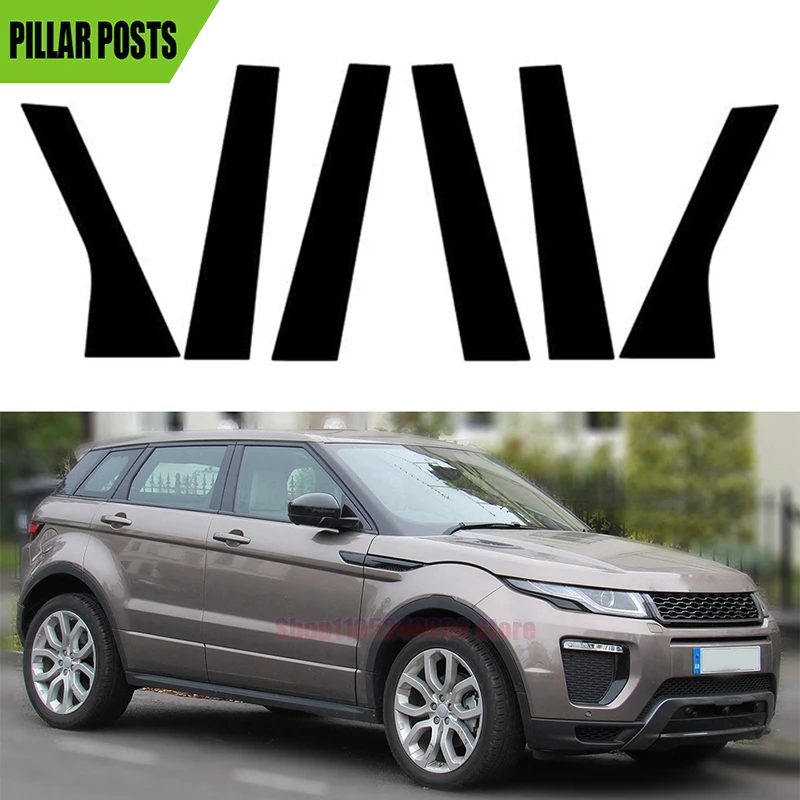 

6PC For Range Rover Evoque L538 5-Door 2013-2018 Door Window Decal Pillar Posts Sticker Cover Trim Car Accessories Glossy Black