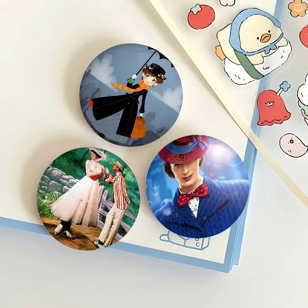 ماري P-Poppins شارات صفيح دبوس زر مخصص أنيمي دور المدرسة القديمة بروش الكرتون طوق شارة هدية