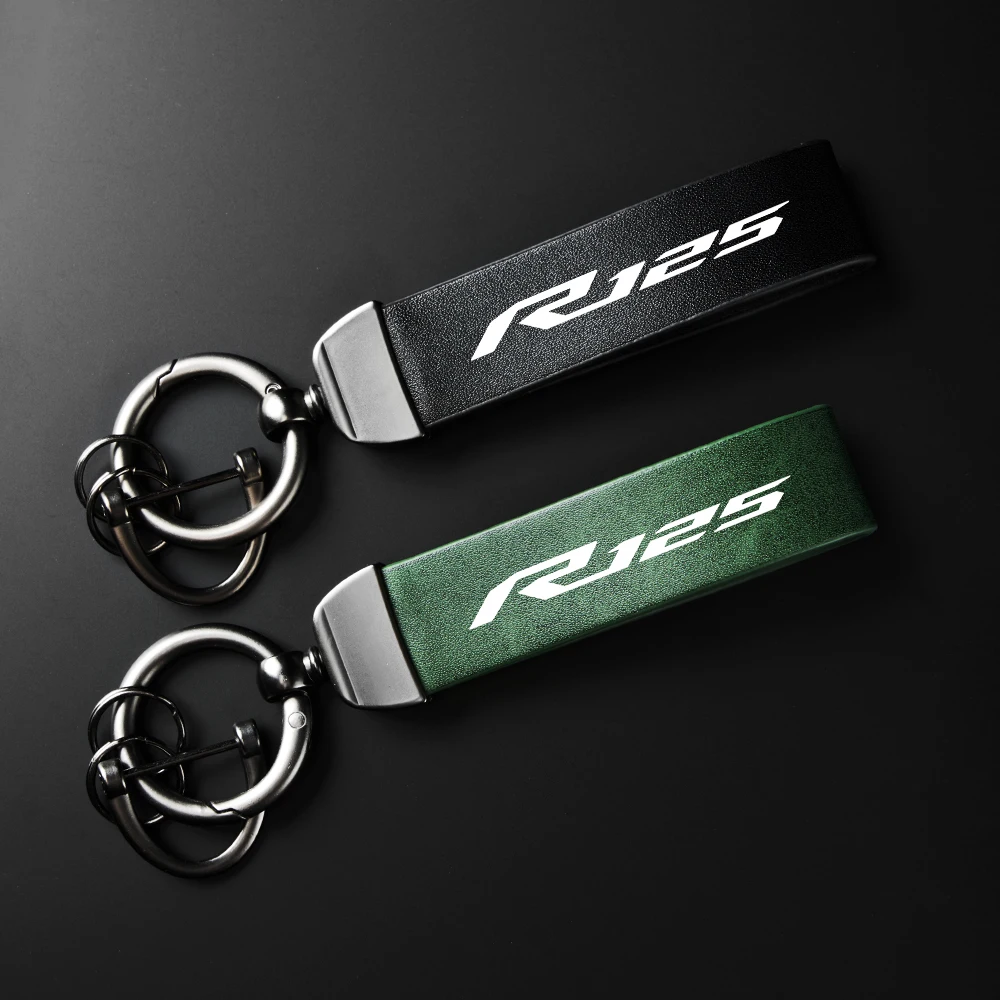 For Yamaha YZF R125 YZFR125 YZF-R125 2008-2021 Holder Carbon Leather Keyring Motorcycle High-Grade leather Keychain Accessories