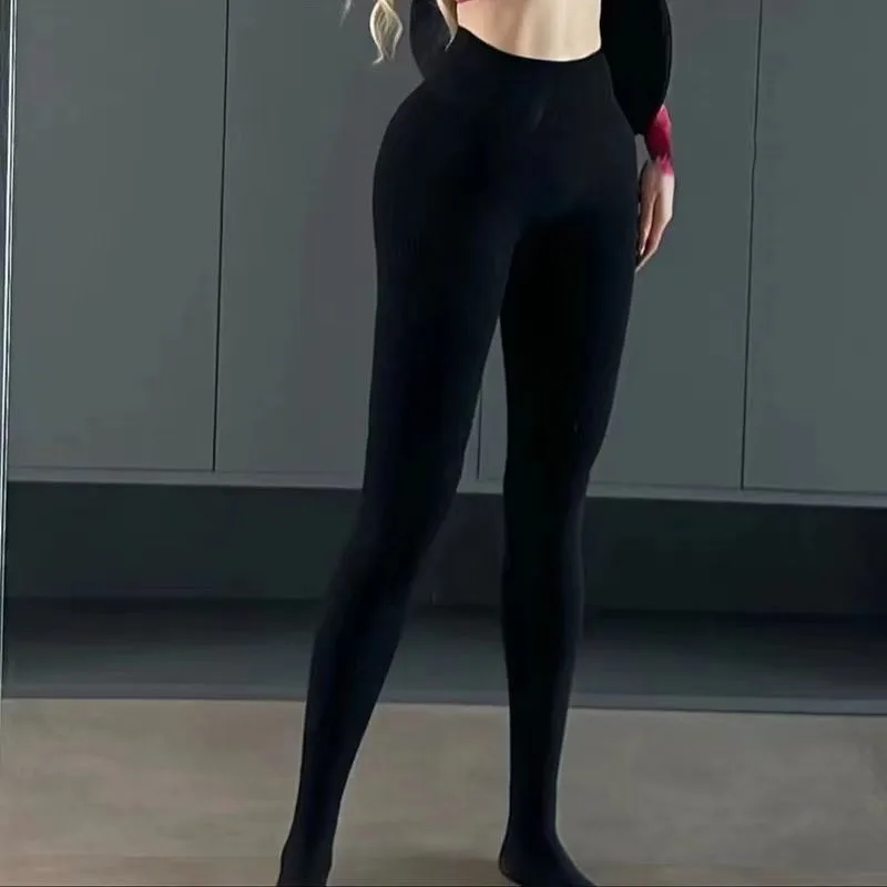 Women's Fashion Elegant Simplicity Temperament All-match High Waist Solid Color Sports Yoga Pants Bodycon Running Seamless