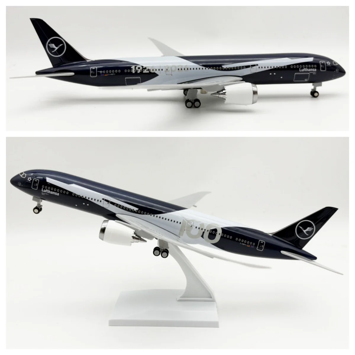 30cm Lufthansa 787 German 100years Airplane Model Kits Resin With Stand & Wheel Collectible For Aviation Gift