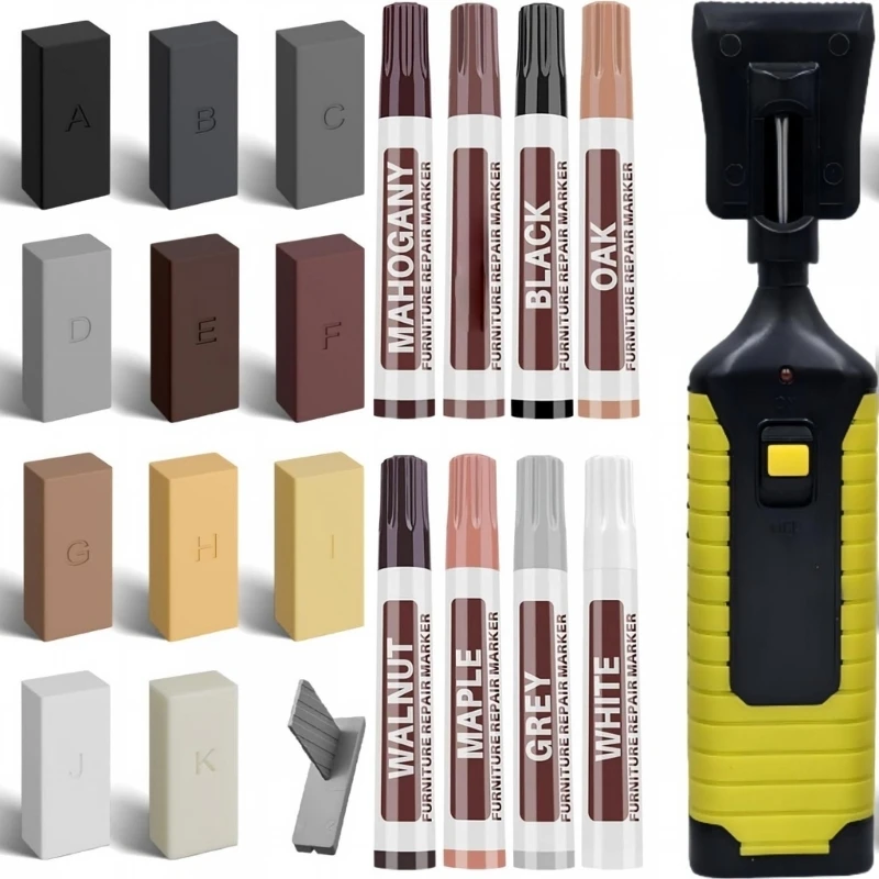 Laminate Scratch Repair Pen with ABS Casing for Light Scuff Use, Battery Powered Tool for Wood D2RD