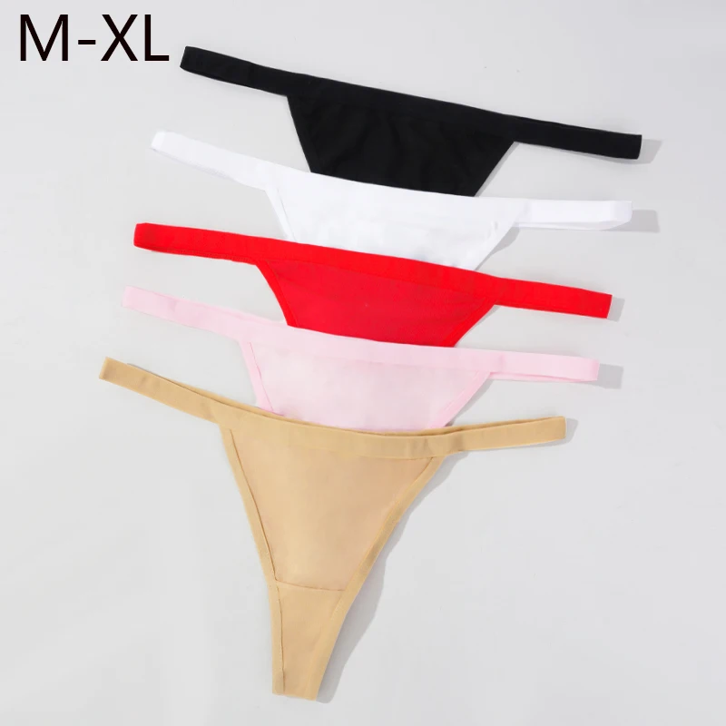 

Women Seamless Underpants Cotton Thongs Sexy Low Waist Bikini Female Solid Color Lingiere Comfortable G-string Panties