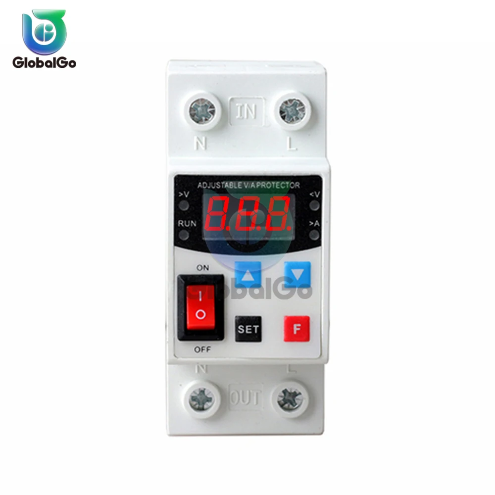 40A 63A 230V Rail Adjustable Over Voltage And Under Voltage Protective Device Protector Relay Over Current Protection Limit