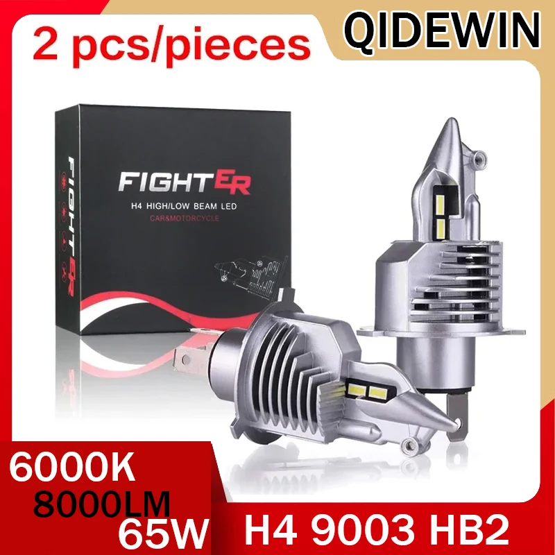 

Fighter H4 9003 Led Bulbs Car Motorcycle Headlight 6000K Super Bulbs Lampada 16000LM Lamps High Dipped Beam Auto Grade Chips