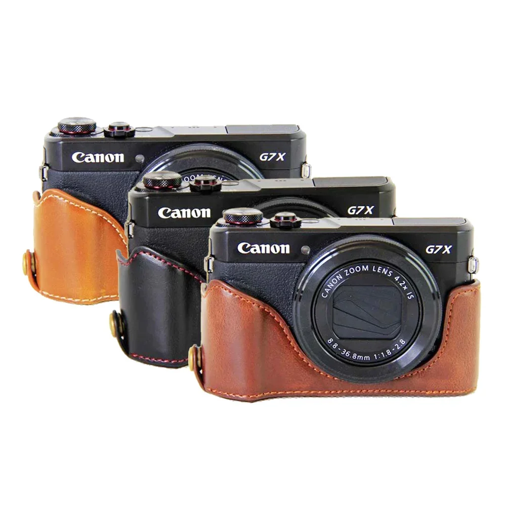 

For Canon Powershot G7X II G7X mark 2 G7XII G7X3 G7X III New PU leather Camera Case Half Bag Digital Camera