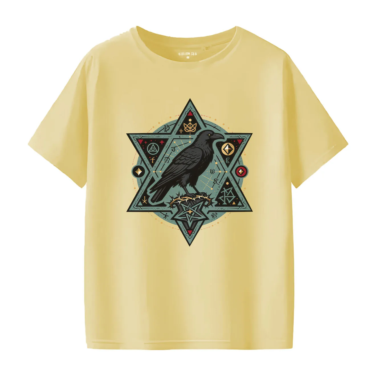 تي شيرت Lucky Oriental Bird Fashion Retro مطبوع بنمط يومي بأكمام قصيرة ورقبة مستديرة تي شيرت نسائي متعدد الاستخدامات #6