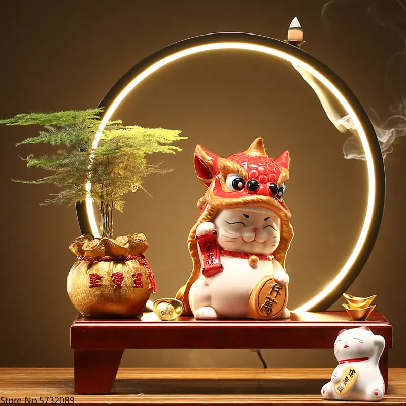 

Home Wealth Cat Living Room Decoration Living Room Shop Office Desktop Decoration Opening housewarming Gift
