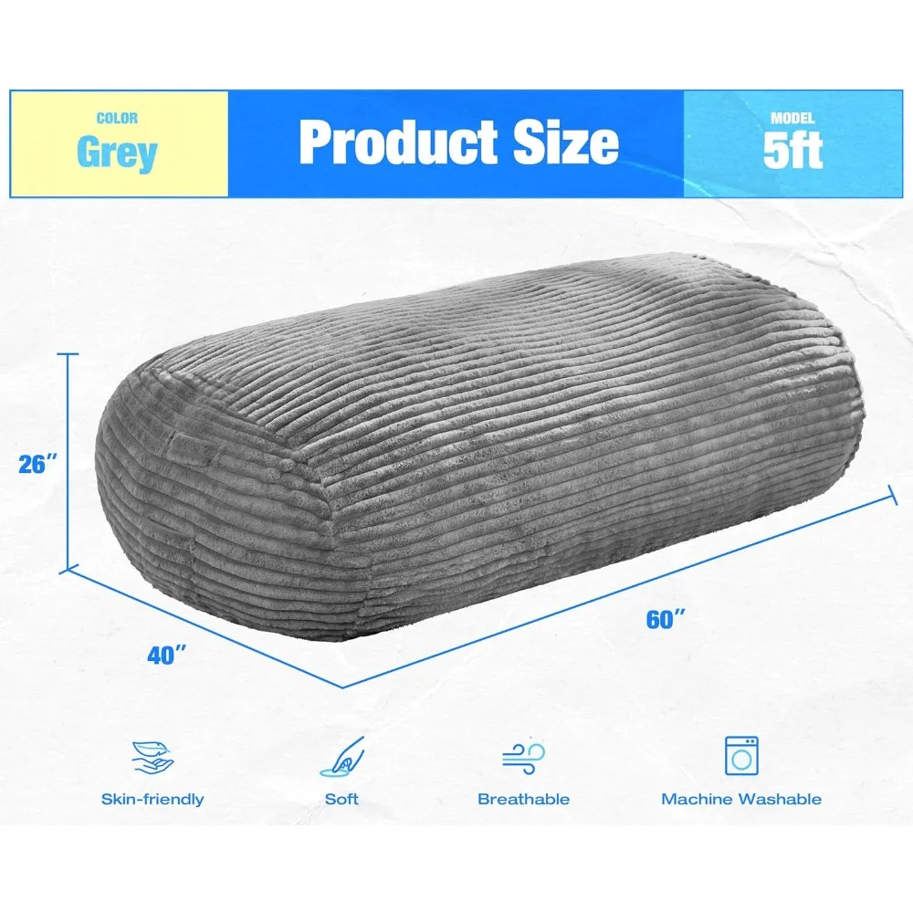 كرسي بين باج كبير للبالغين مع غطاء قابل للإزالة، مقبض محمول، كرسي صالة مريح لغرفة المعيشة #2