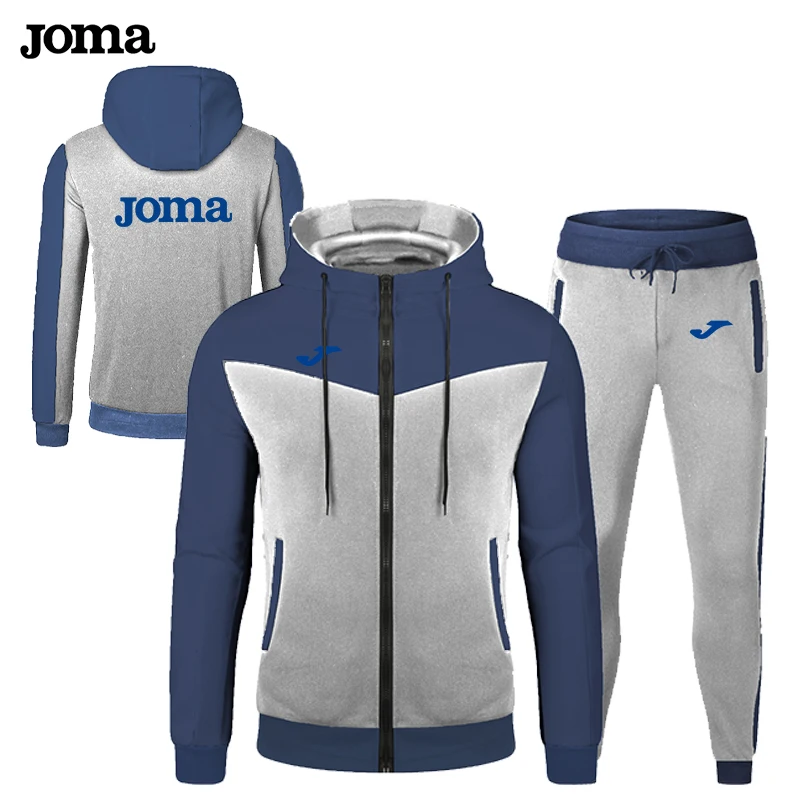 Conjunto Deportivo con Capucha y Cremallera Unisex Joma - Conjunto Color Block Transpirable, Cómodo, Antibolitas, Informal, para Entrenamiento, Uso Diario y Descanso.