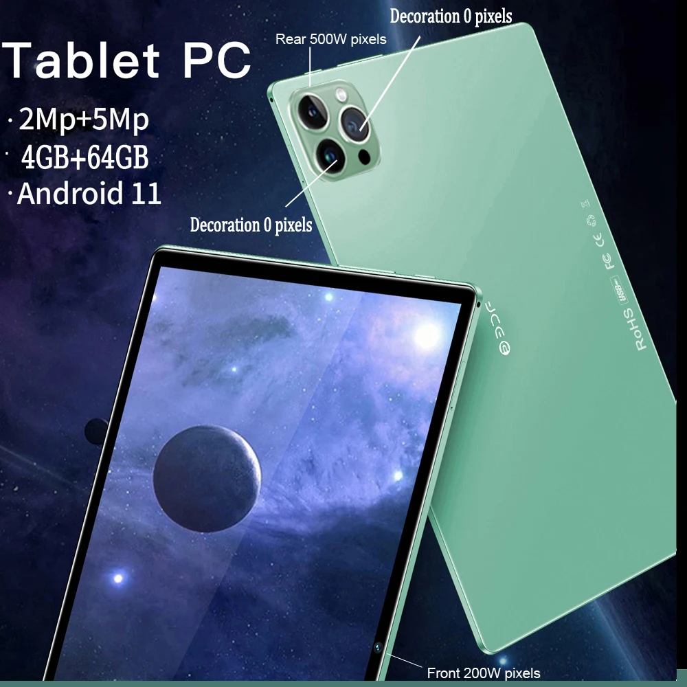 Tablet BDF da 10,1 pollici P37 Risoluzione 1280 * 800 IPS 4 GB RAM 64 GB ROM archiviazione Android 11.0 supporta rete 3G/4G