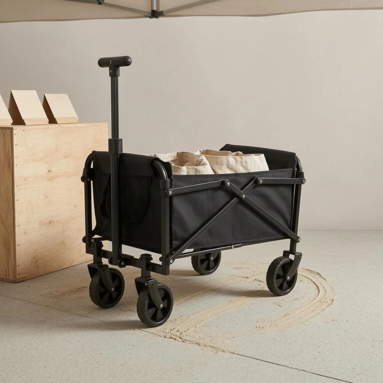 折りたたみ式キャンプワゴンカート、炭素鋼フレーム、調節可能な - Jinli Outdoor Camping のレビューと価格