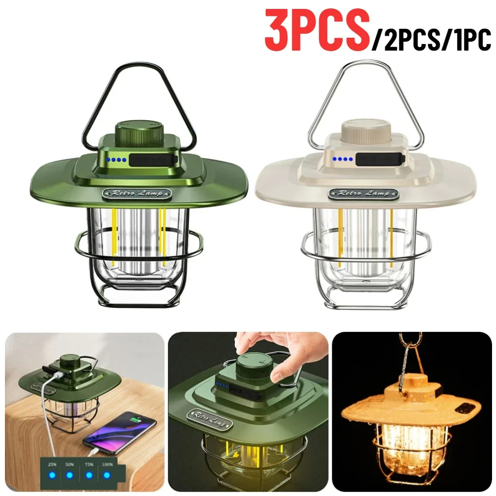 

Фонарь для кемпинга в стиле ретро, портативный фонарь для кемпинга, 4500 мАч, подвесная палатка для походов, скалолазания, внешний аккумулятор для экстренных ситуаций